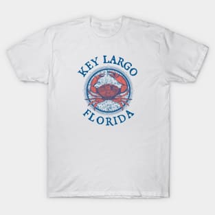 Key Largo, Florida, with Stone Crab on Windrose T-Shirt